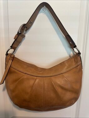 Coach Ergo Pleated Tan Leather Hobo Shoulder Bag D0982-F13730